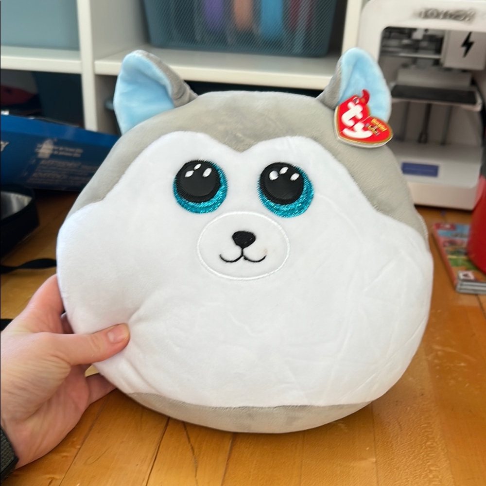 Ty Gray and White Husky Plush